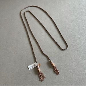 ALEX and ANI " TASSEL WRAP " Holiday Necklace -Rose Gold- NWT